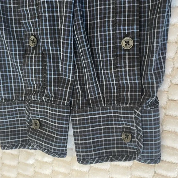 MICHAEL KORS plaid long sleeves Dress Shirt Men Large - Picture 11 of 13